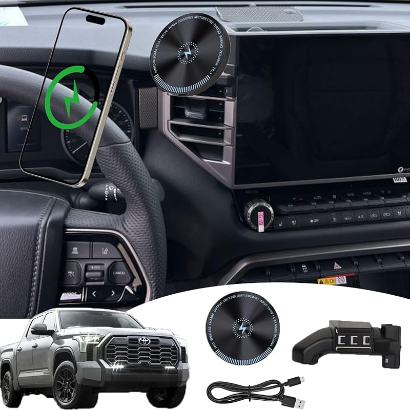 2026 Toyota Tundra/Sequoia Phone Holder, 15W Fast Wireless Charger, Un