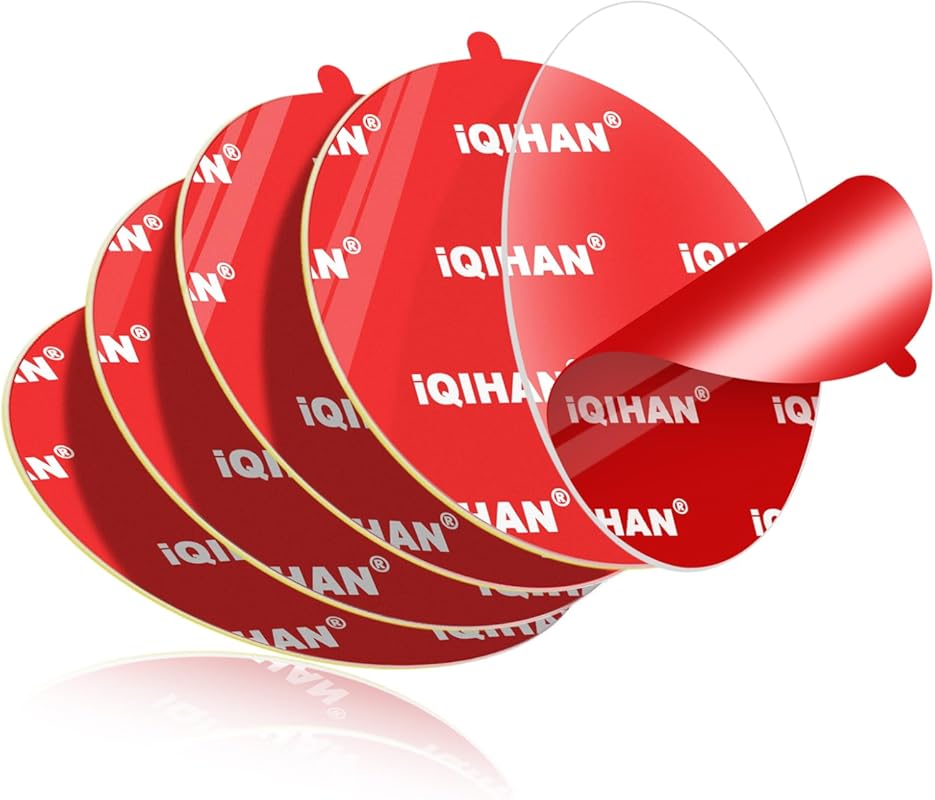 5-Pack Heavy Duty 70mm Double-Sided Gel Adhesive Pads for Car Phone Mo