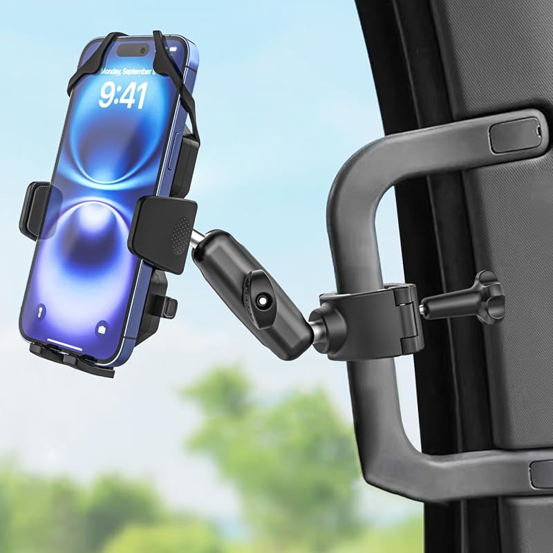 Shockproof Metal A Pillar Grab Handle Phone Mount for Car/Truck, Unive