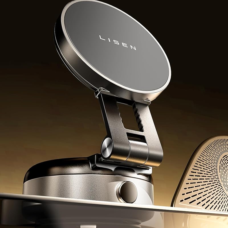 LISEN MagSafe Car Mount with Electric Suction, Foldable for iPhone 17 