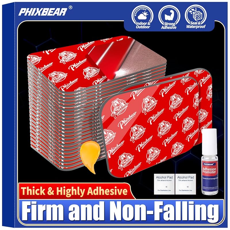 PHIXBEAR Double Sided Sticky Pads, 24Pcs Strong Foam Tape for Car, Hom