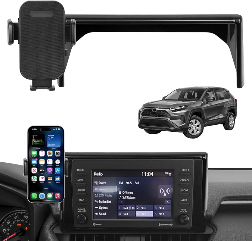 KAKSEY Car Phone Holder for Toyota RAV4 2019-2025, 7-Inch Screen Fixed