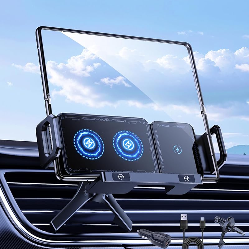 Rotatable Air Vent Fast Charging Mount for Samsung Z Fold & iPhone 16/