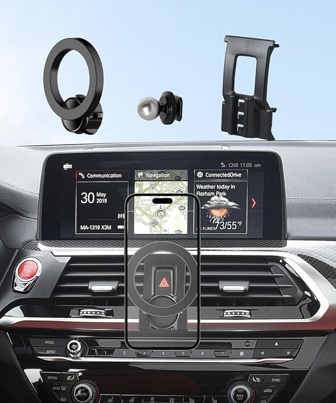 BMW X3/X4 2018-2021 Phone Mount, 360° Rotating MagSafe Compatible Hold