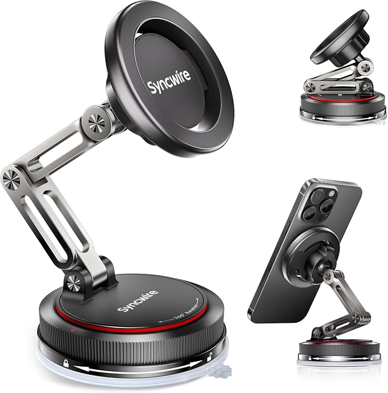 SYNCWIRE MagSafe 3-Axis Nano Gel Adhesive Car Mount – Strong Suction C