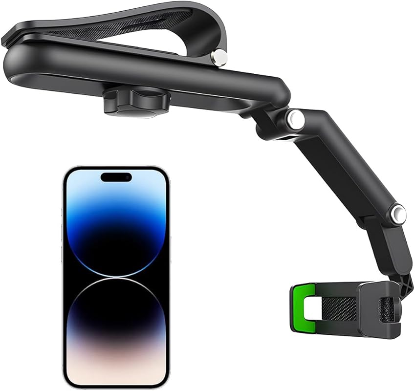 Rotatable and Retractable Car Phone Holder – 360° Sun Visor Mount for 