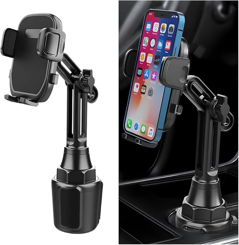Carbon Fiber 360° Rotation Cup Phone Holder with Adjustable Neck for C