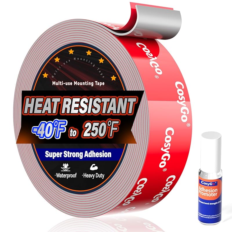 Heavy Duty Outdoor Heat Resistant Double Sided Mounting Tape, 15FT Wat