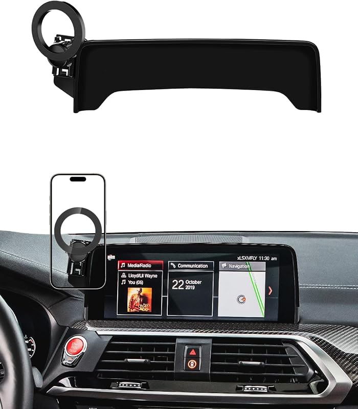 PZK BMW X3/X4 2018-2021 Fixed Clip Phone Holder with Sunglasses Storag