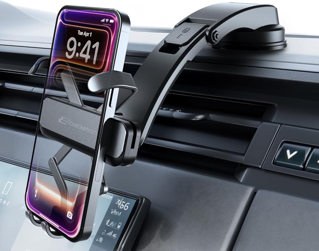 Bracketron AutoGrip Low-Profile Dash Mount with TemperBond Suction, On