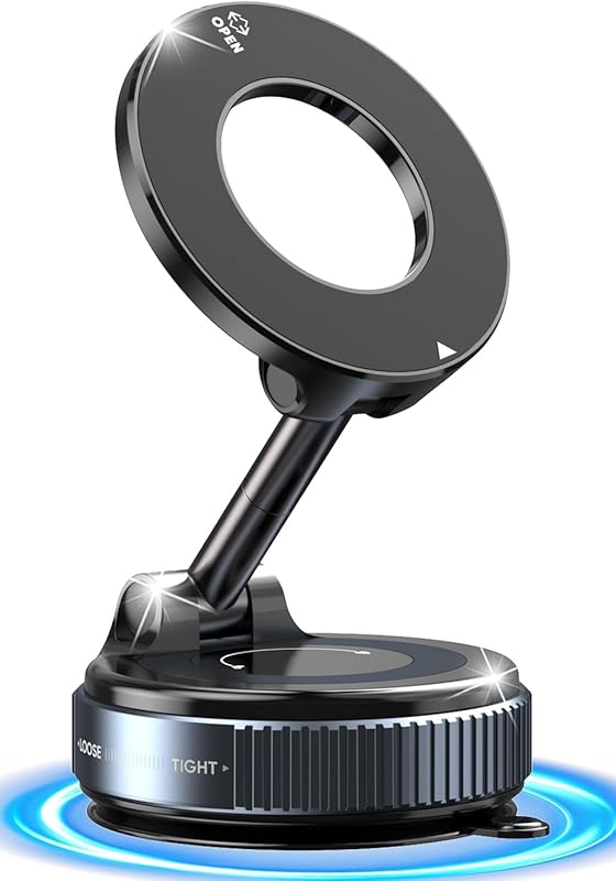 Upgraded Vacuum Magnetic Car Phone Holder, 120LBS Suction & 3000gf Mag