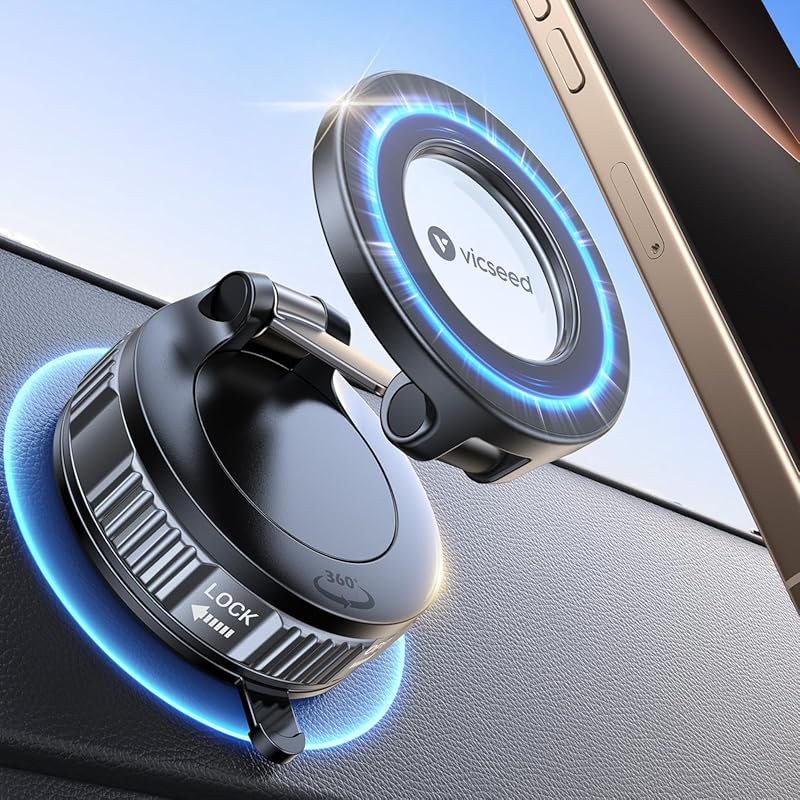 VICSEED 2026 Upgraded Magnetic Car Mount with 85+ LBS Suction for Mags