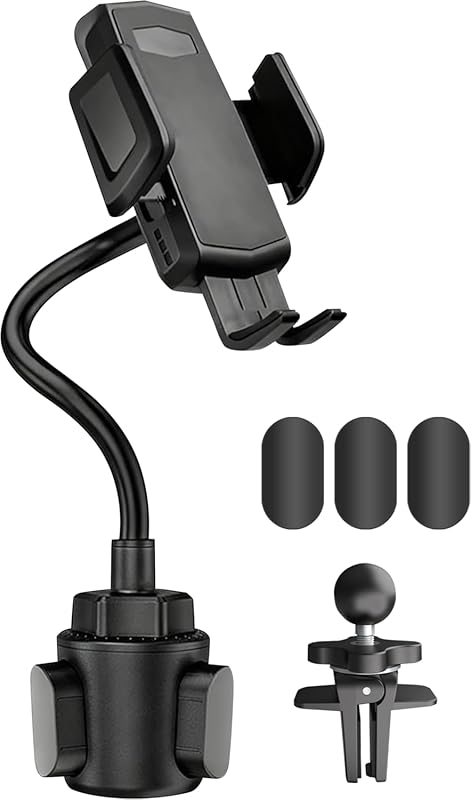 2-in-1 Adjustable Gooseneck Cup Holder Phone Mount for 4