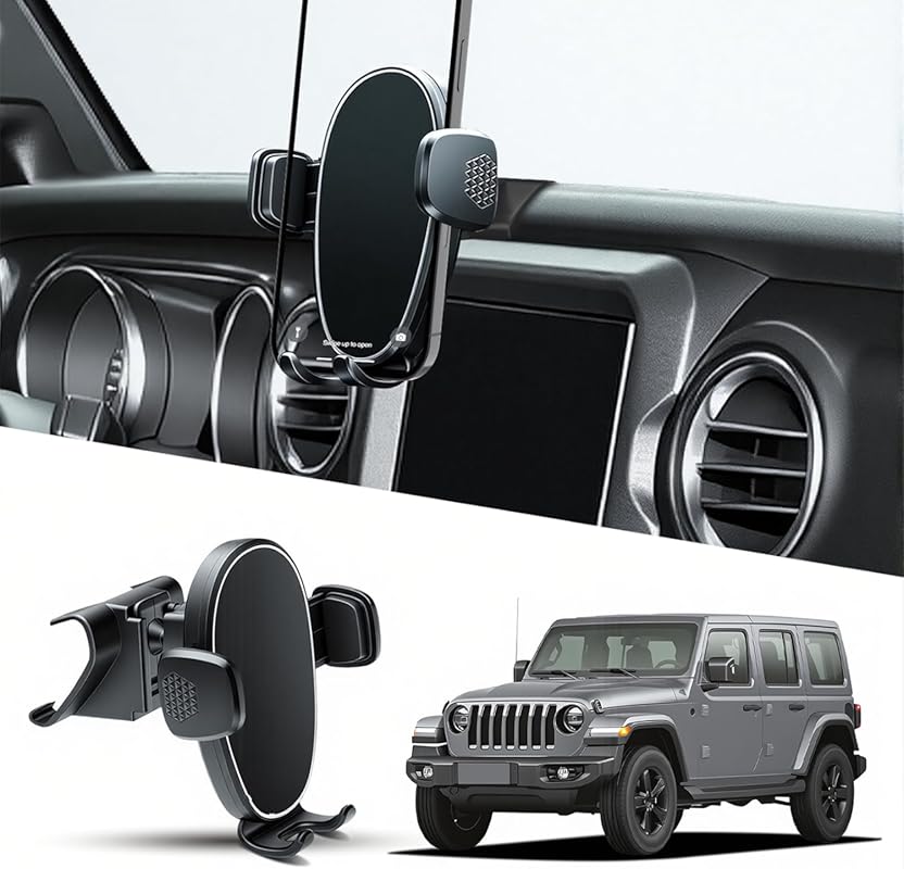360° Rotatable Dashboard Phone Mount for Jeep Wrangler & Gladiator 201