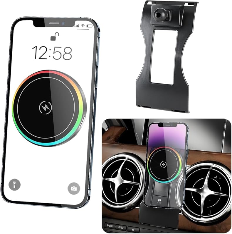 Magnetic Car Phone Holder for Mercedes GLK 2013-2015 with Fast Wireles