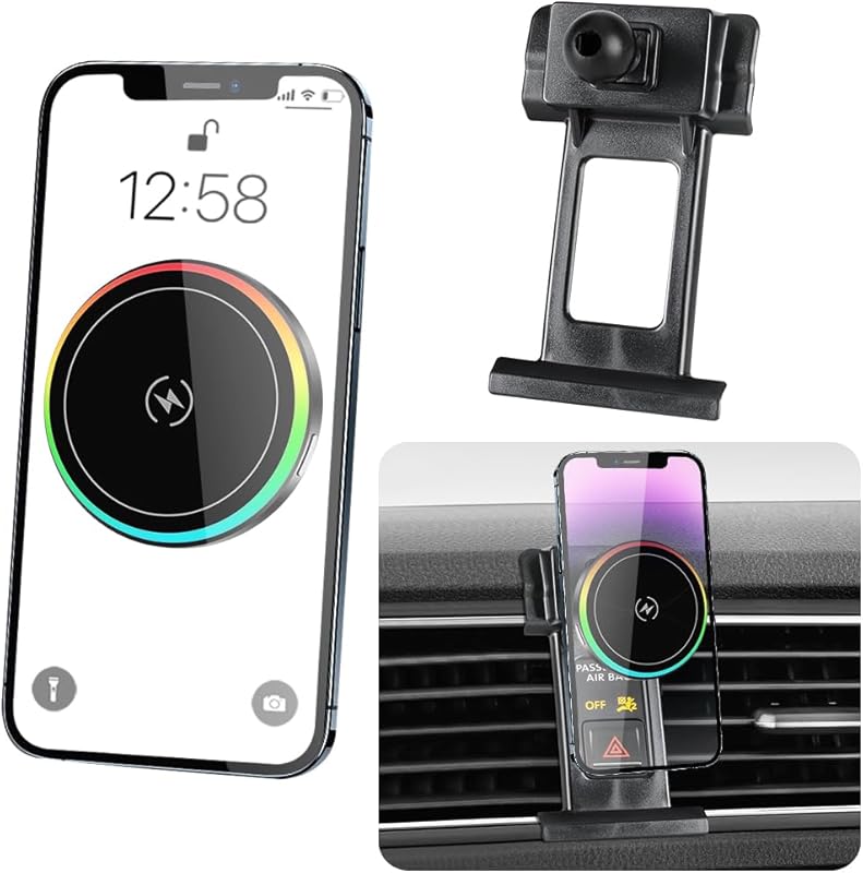Magnetic Car Phone Mount for VW Jetta 2011-2018 with Fast 15W Wireless