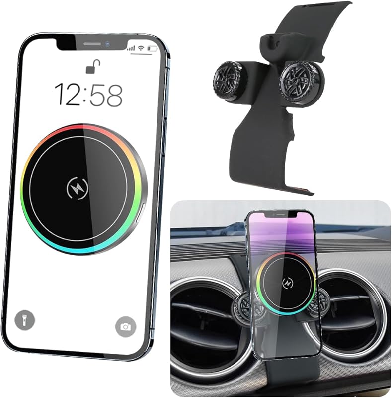 Magnetic 15W Fast Wireless Charger for Ford Mustang 2015-2023 Interior