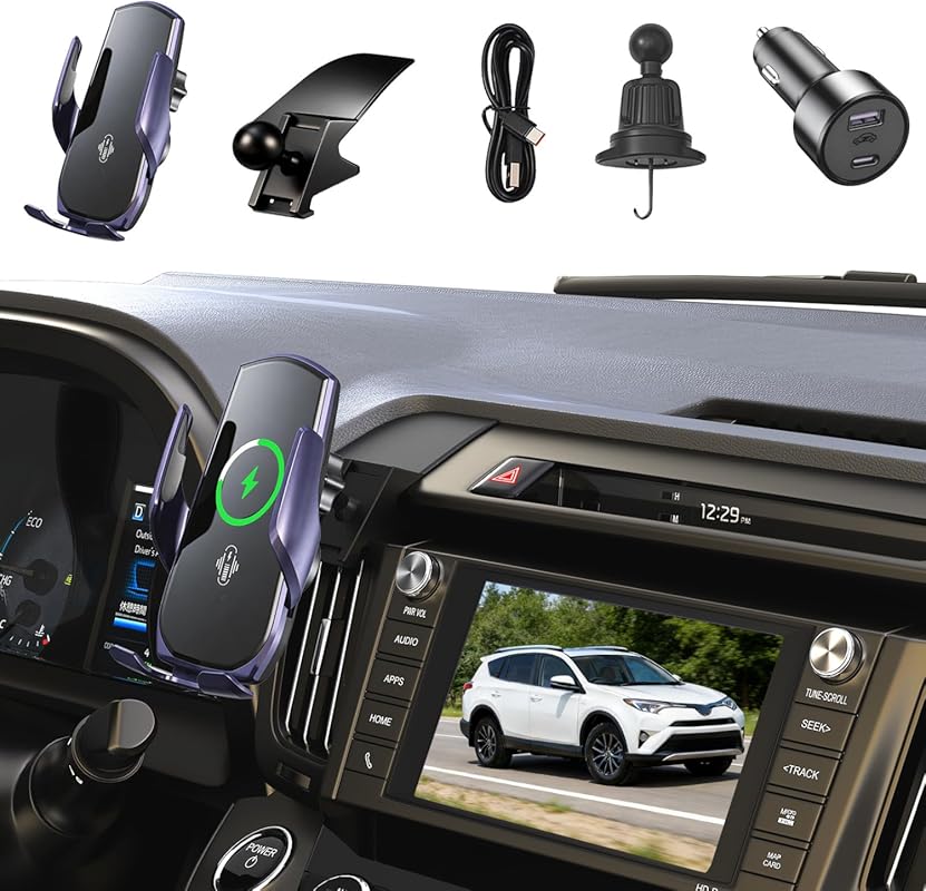 Wireless Fast Charging Phone Holder for Toyota RAV4 2013–2018, 15W Aut