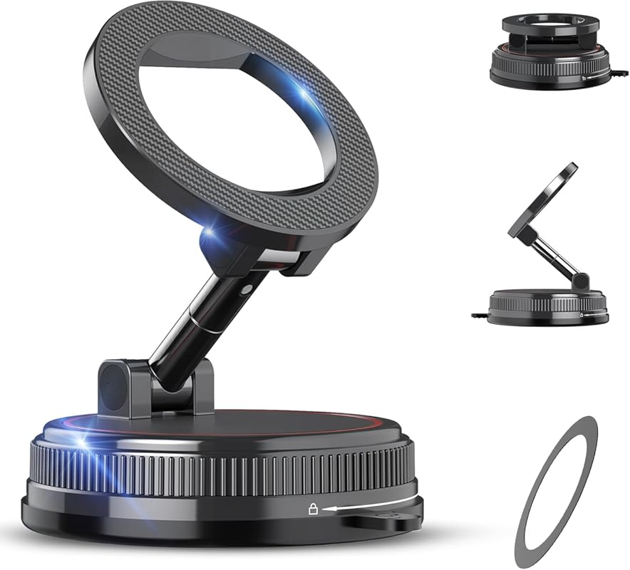 108LBS Vacuum Suction MagSafe Car Phone Holder with 360° Adjustable Ca