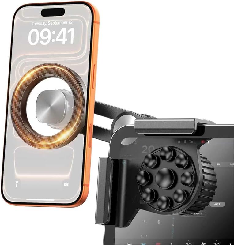 Tesla Phone Mount for Model 3/Y with Screen-Safe Suction, MagSafe Car 