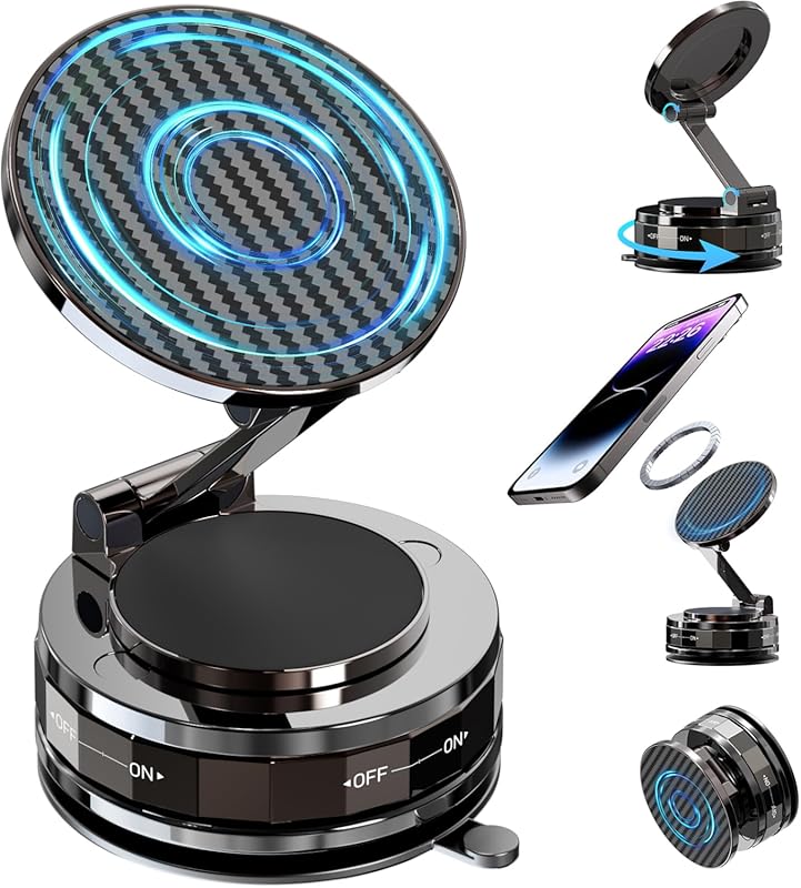 Car Phone Holder for MagSafe with Upgraded Suction & Magnetic, 360° Ad
